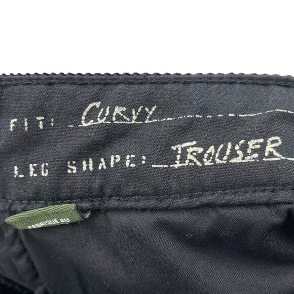 Eddie Bauer Black Corduroy Cotton Stretch Curvy Straight Leg Work Trouser Size 4 - Picture 5 of 8